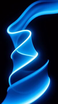 S-ShapedBlueLightTrailonBlackBackground