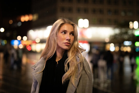 woman in night city
