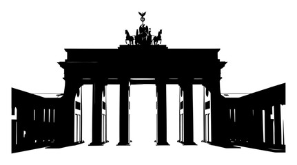 Brandenburg Gate Berlin - Minimalist Vector Silhouette © Tharindu