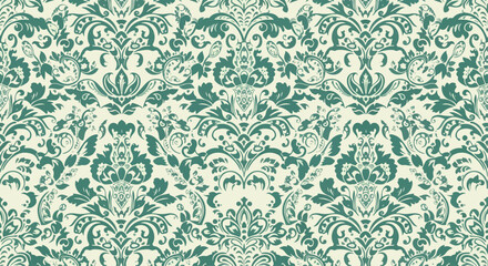 Obraz premium Elegant Seamless Damask Traditional Fabric Design