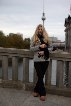 young woman in a city