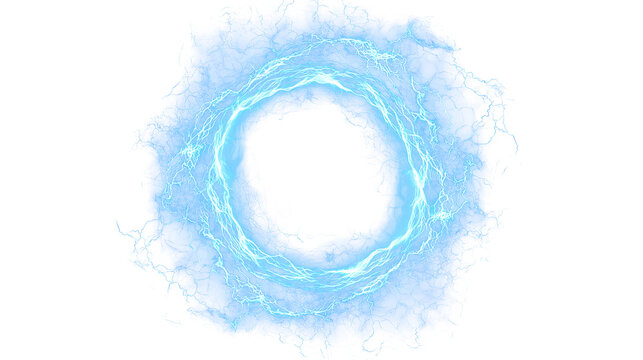 Blue Electric Energy Ring with Crackling Aura