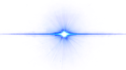 Bright Blue Anamorphic Lens Flare with Haze