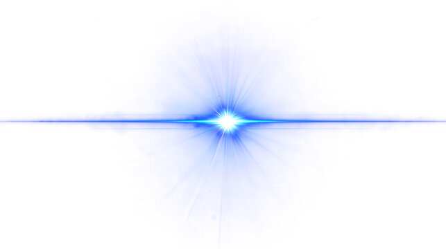 Bright Blue Anamorphic Lens Flare with Haze