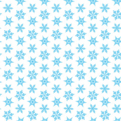 Winter seamless pattern with snowflakes, holiday background. Vector illustration for fabric, textile wallpaper, posters, gift wrapping paper. Christmas vector illustration. Falling snow.