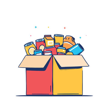 Vsai food donation box collecting canned goods for charity