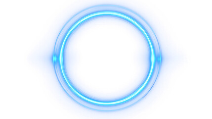 Bright Blue Neon Circle Frame Element