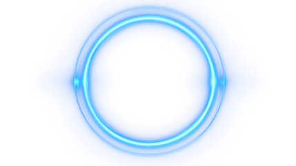 Bright Blue Neon Circle Frame Element