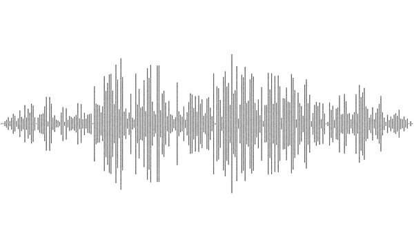 Black halftone sound wave vector isolated on transparent background. Abstract music waveform with grain dot effect, audio frequency, equalizer pattern for podcast, music, social media, PNG