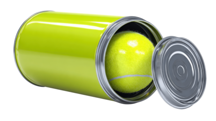 Tennis ball canister illustration on white background 