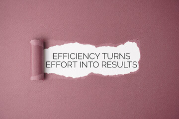 Efficiency turns effort into results