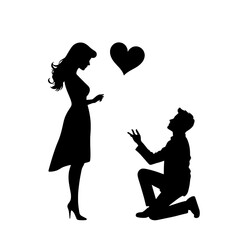 A Symbolic Gesture of Eternal Love Man Proposing Marriage to Woman, Enveloped by a Heartfelt Connection