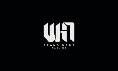 Obraz premium WHN NHW HNW WNH Abstract initial monogram letter alphabet logo design