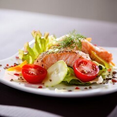 Salmon Salad Gourmet Dish