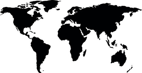 map of world on isolated background background
