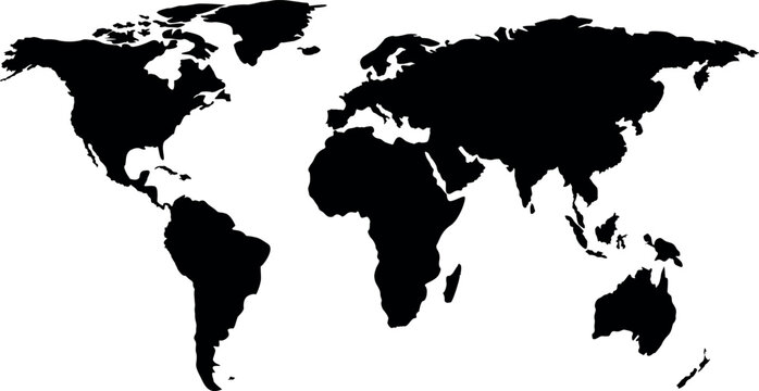 map of world on isolated background background