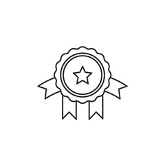 Award Ribbon with Star and Ribbon for Excellence Recognition and Achievement