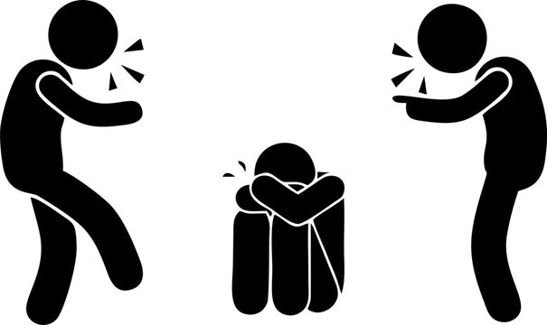 Bullying And Verbal Abuse Victim Silhouette Concept