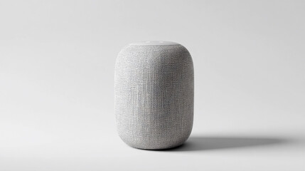 Smart speaker on a plain grey background showing modern design
