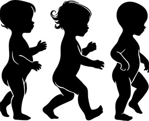 Toddler First Steps Walking Baby Silhouette Collection
