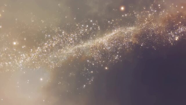 Ethereal sparkling particles swirling in a cosmic backdrop. Represents the beauty of the universe and the magic of space exploration