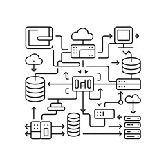 Complex Network Diagram with Database Servers.