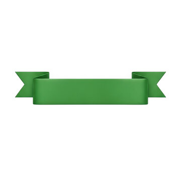 Green ribbon banner PNG isolated on transparent background