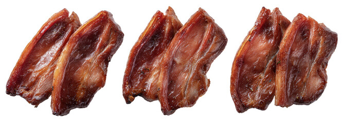 Savory dried meat snacks transparent background culinary delight