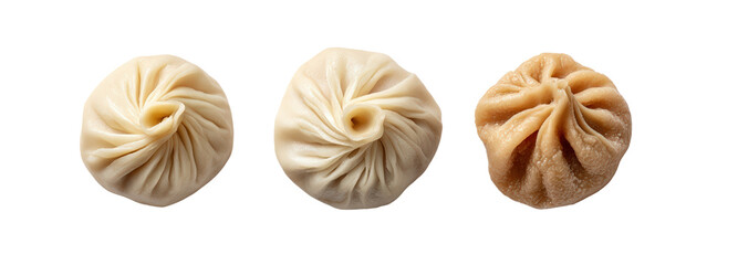 Top view of delicious dumplings on transparent background food studio