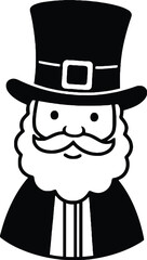 Fototapeta premium Happy St. Patrick's Day Cute Leprechaun Holding Shamrock Clover