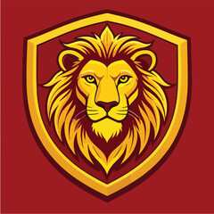 Regal Lion Head Emblem Illustration