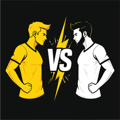 Two Men Competition Graphic Concept
