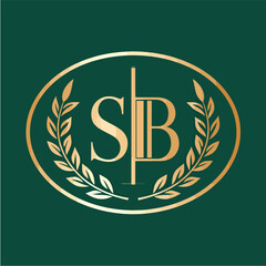 Elegant Golden Monogram Emblem Graphic