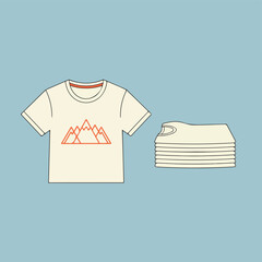 Mountain Design T-Shirt and Stack Vector