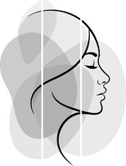 Calm Female Profile Abstract Illustration