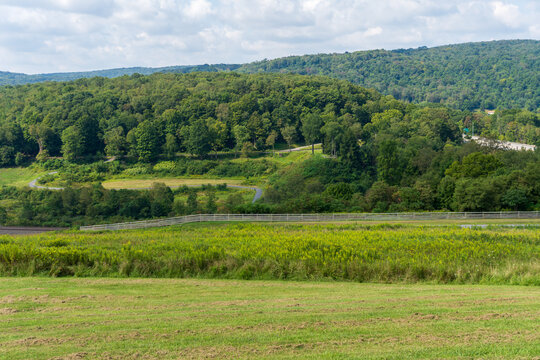 South Fork, Pennsylvania: Johnstown Flood National Memorial. Site of former Lake Conemaugh and South Fork Dam, which broke and caused the 1889 disaster