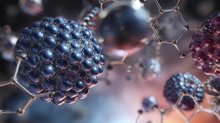 Abstract molecular structure with scientific research concept