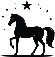 Celestial Horse Silhouette Under Stars