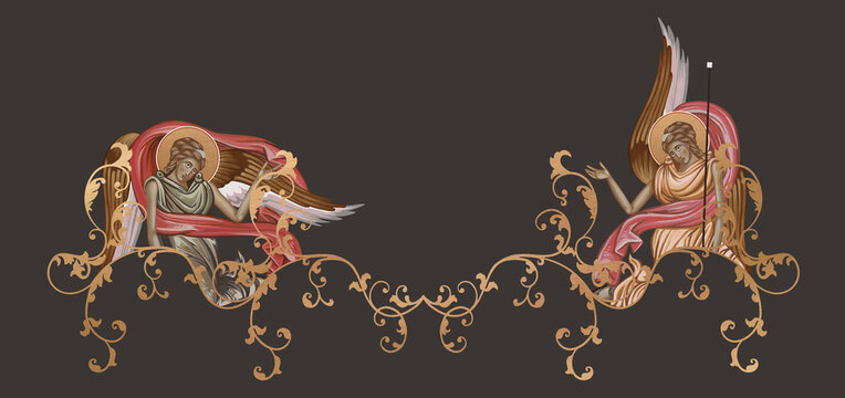 Byzantine decorative border featuring angels