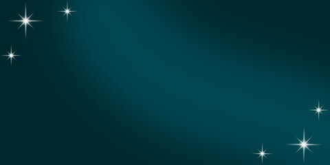 Dark teal starry night background with sparkling light stars 