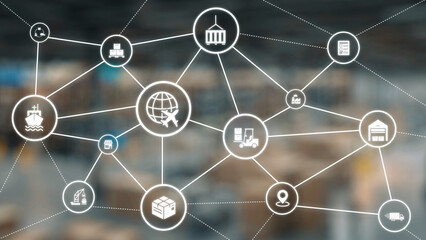 Global shipping icons show transport, logistics, and cargo delivery. Global shipping connects supply chain, global shipping management, and worldwide goods distribution. Gist