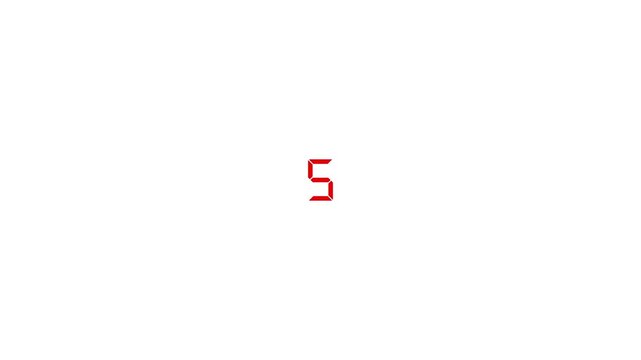 Red Digital Segment Display Number 8 on White Background 4k Animation Alpha Channel Keywords: digital display, segment display, number 8, numeral, digit, red, white background, animation, alpha