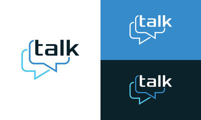 Fototapeta premium Talk logo design, rectangle sound bubbles graphic vector icon template