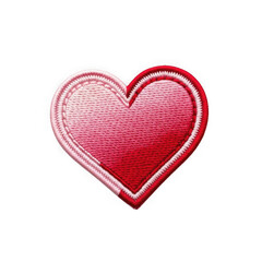 Obraz premium Embroidered heart patch isolated on transparent background