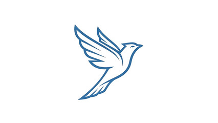 Fototapeta premium Blue dove with outstretched wings isolated on a transparent background
