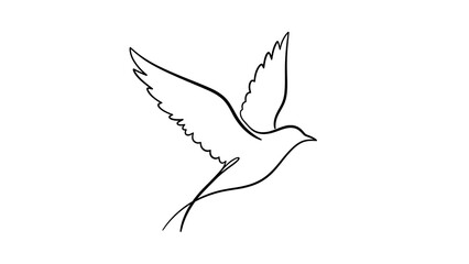 Fototapeta premium White dove flying with outstretched wings isolated on a transparent background