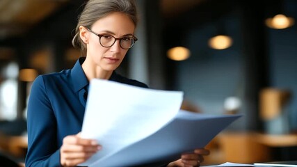 Business woman checking documents and accountant report financial data analysis review information verification paperwork auditing professional planning process bookkeeping - Powered by Adobe