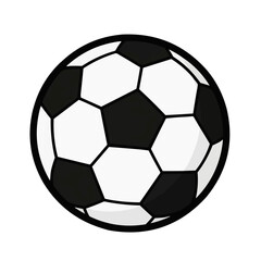 Fototapeta premium A black and white vector graphic illustration of a soccer ball