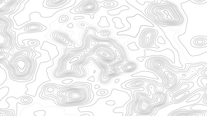 Abstract arrangement of lines in the style of a topographic map. Dark outlines on a light background. Vector illustration.