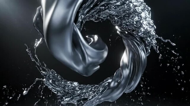 Water Vortex Swirling Underwater - Abstract Fluid Dynamics 4K